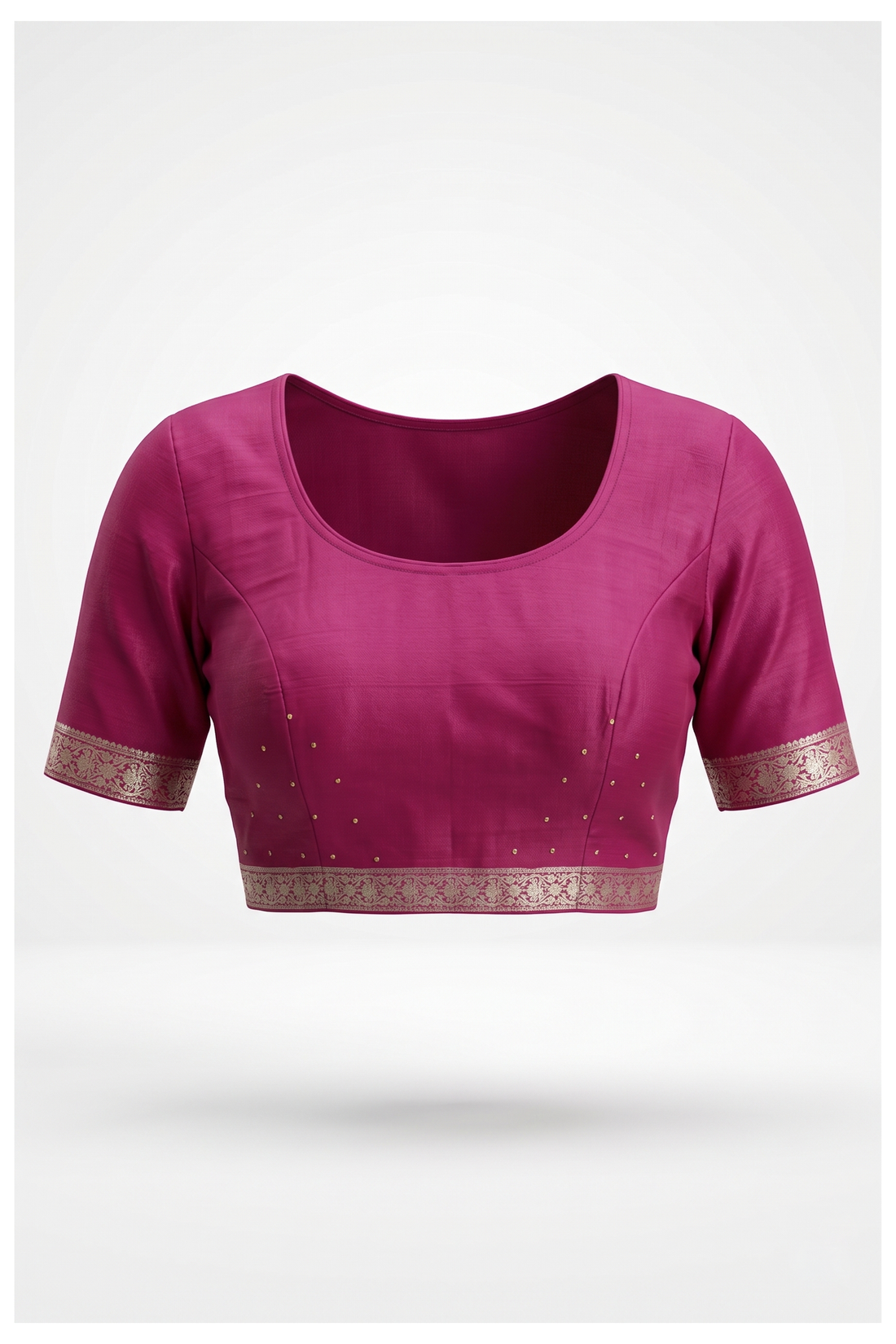 Magenta Banarasi Silk Saree With Hand Work Weaving