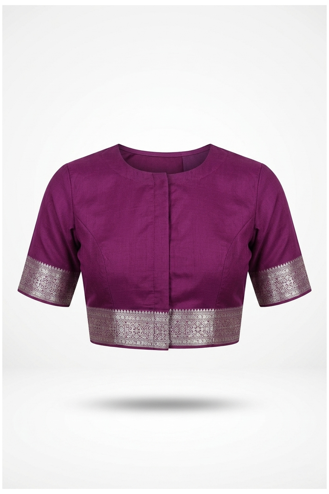 Wine Banarasi Silk Saree With Weaving