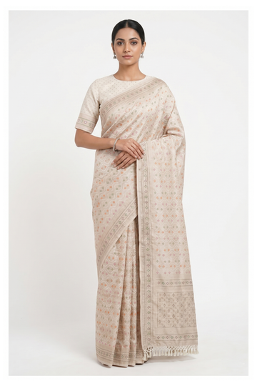 Champagne South Tissue Silk Wedding & Partywear Saree