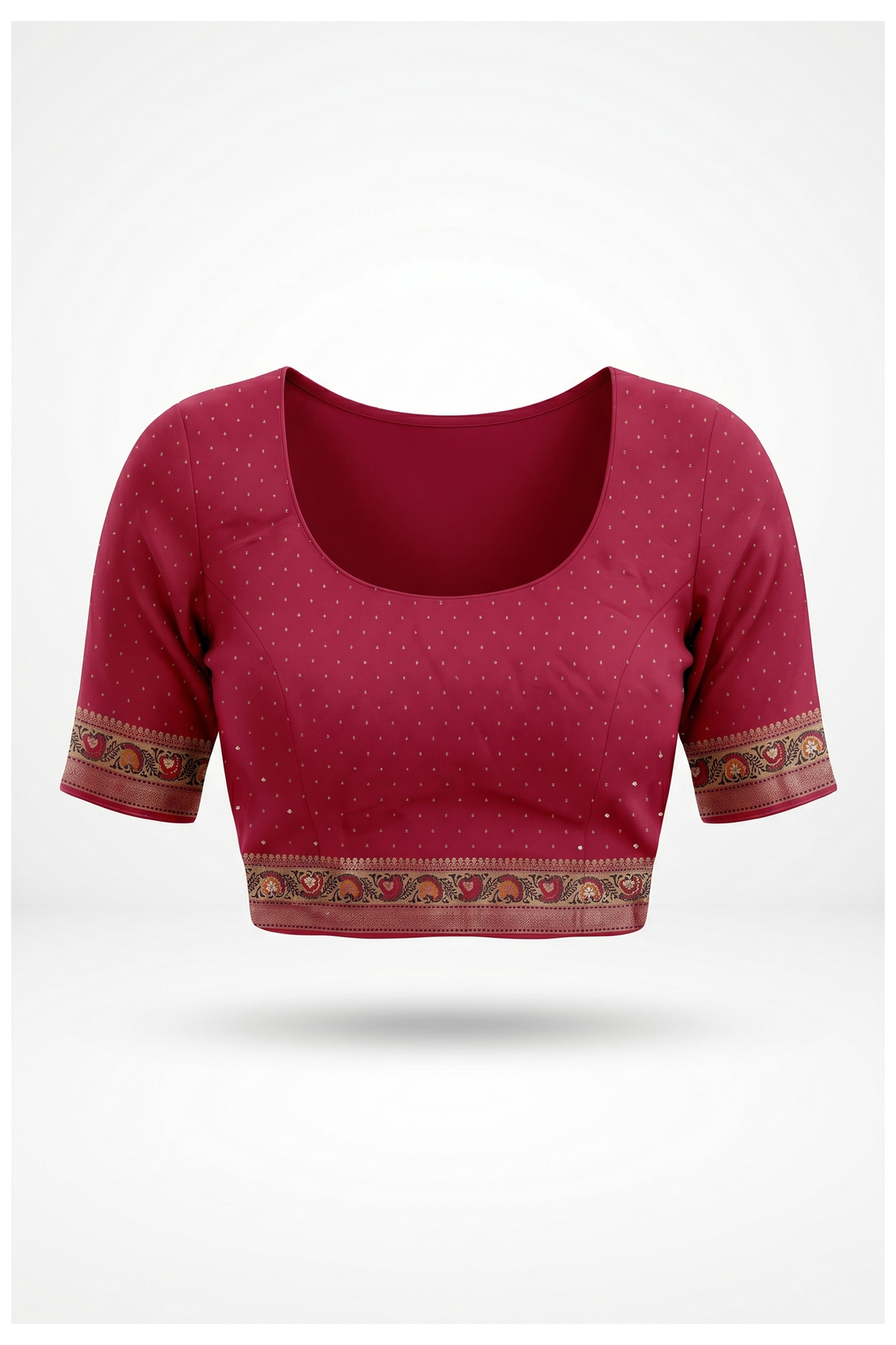 Wine Banarasi Silk Saree With Hand Work Weaving