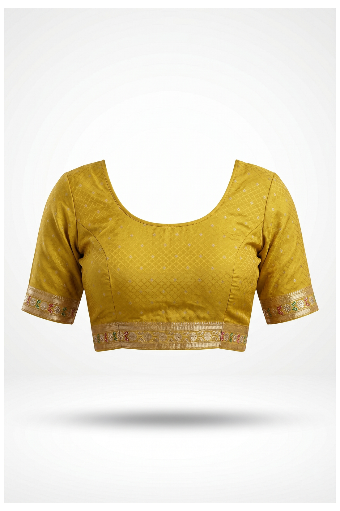 Mustard Gold Banarasi Silk Saree With Hand Work Weaving