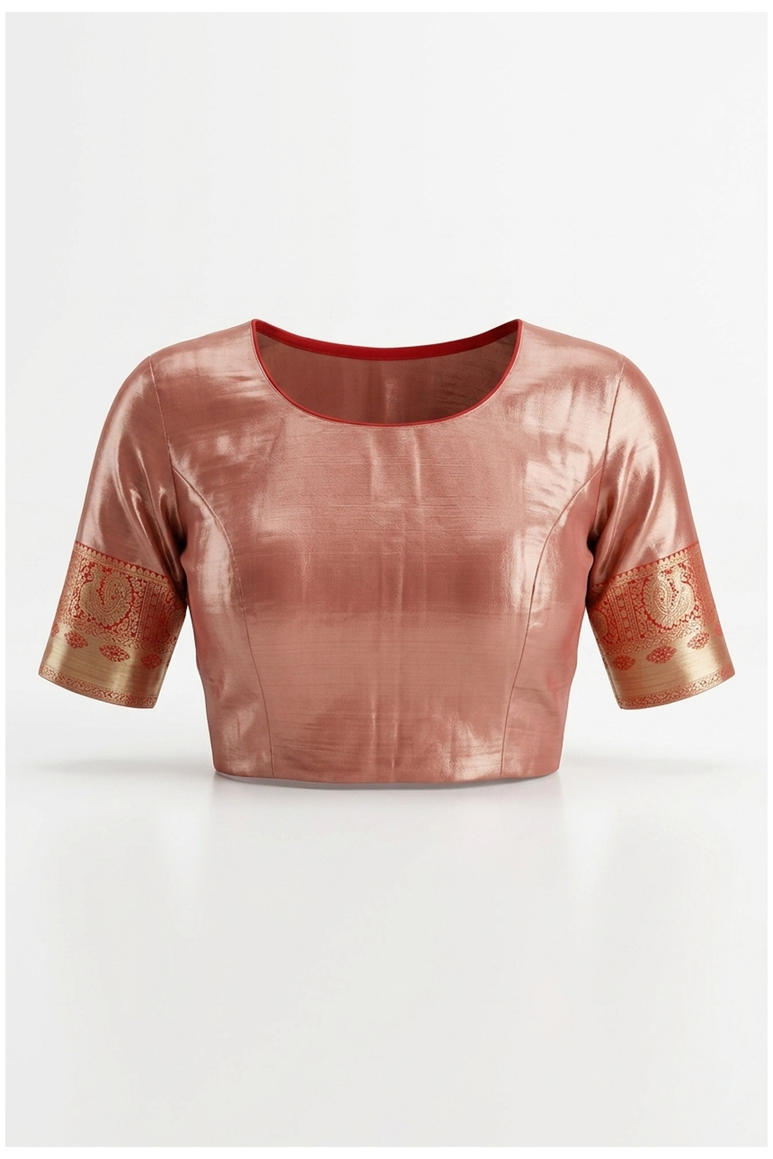 Copper Banarasi Tissue Silk Wedding & Party Wear Saree