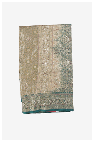 Champagne Pure Silk Banarasi Wedding & Party Wear