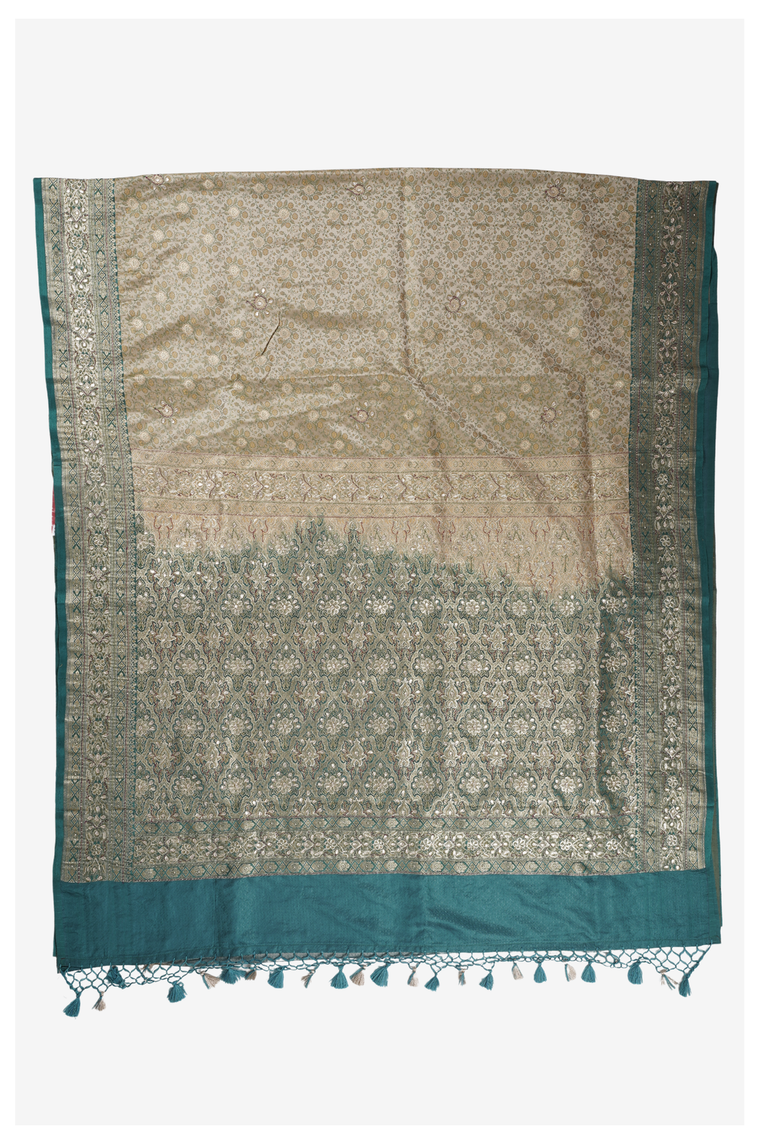 Champagne Pure Silk Banarasi Wedding & Party Wear