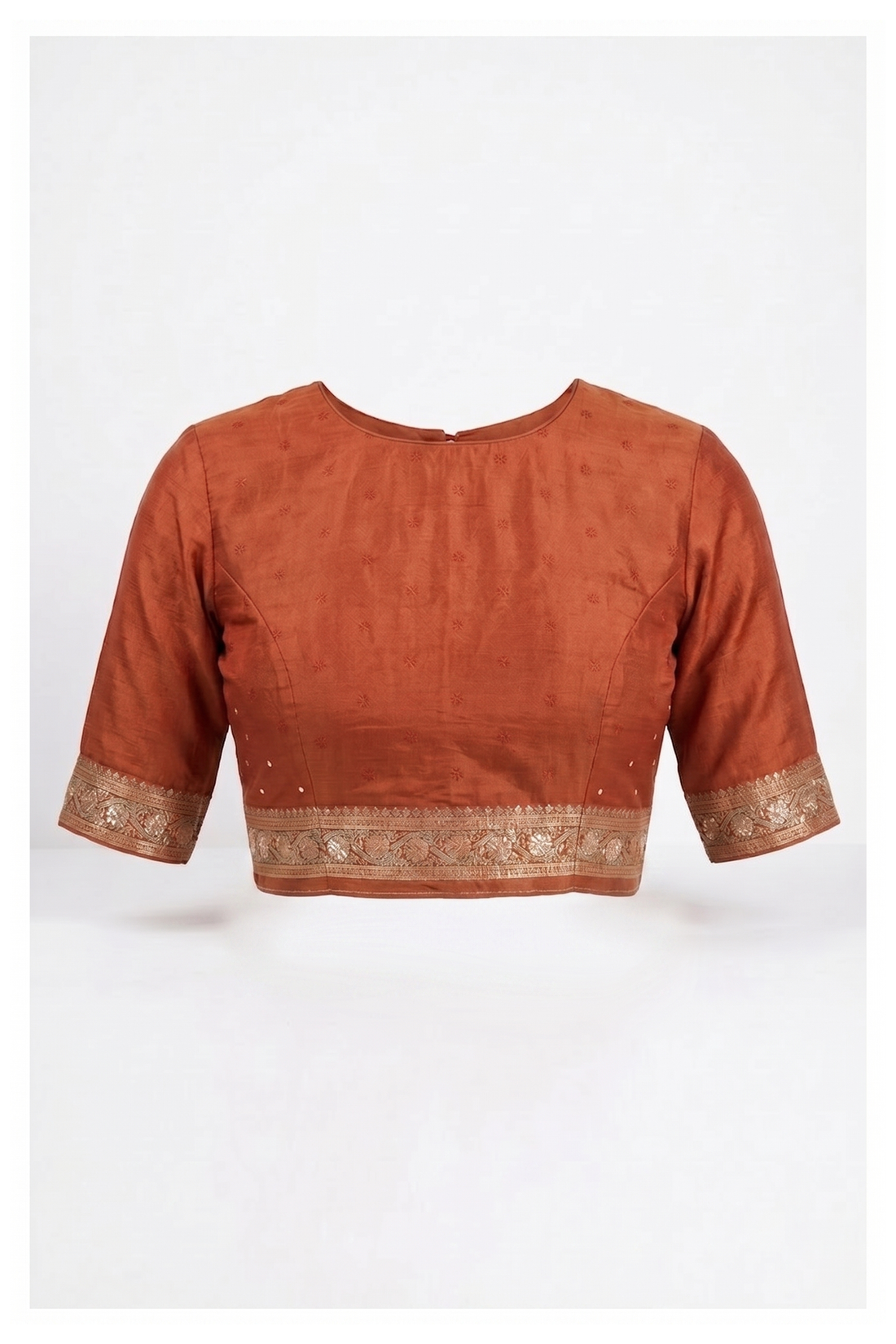 Rust Banarasi Pure Silk Wedding Saree