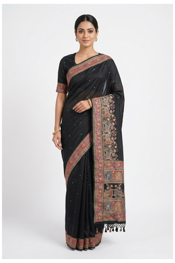 Black Banarasi Pure Silk Party Wear Saree