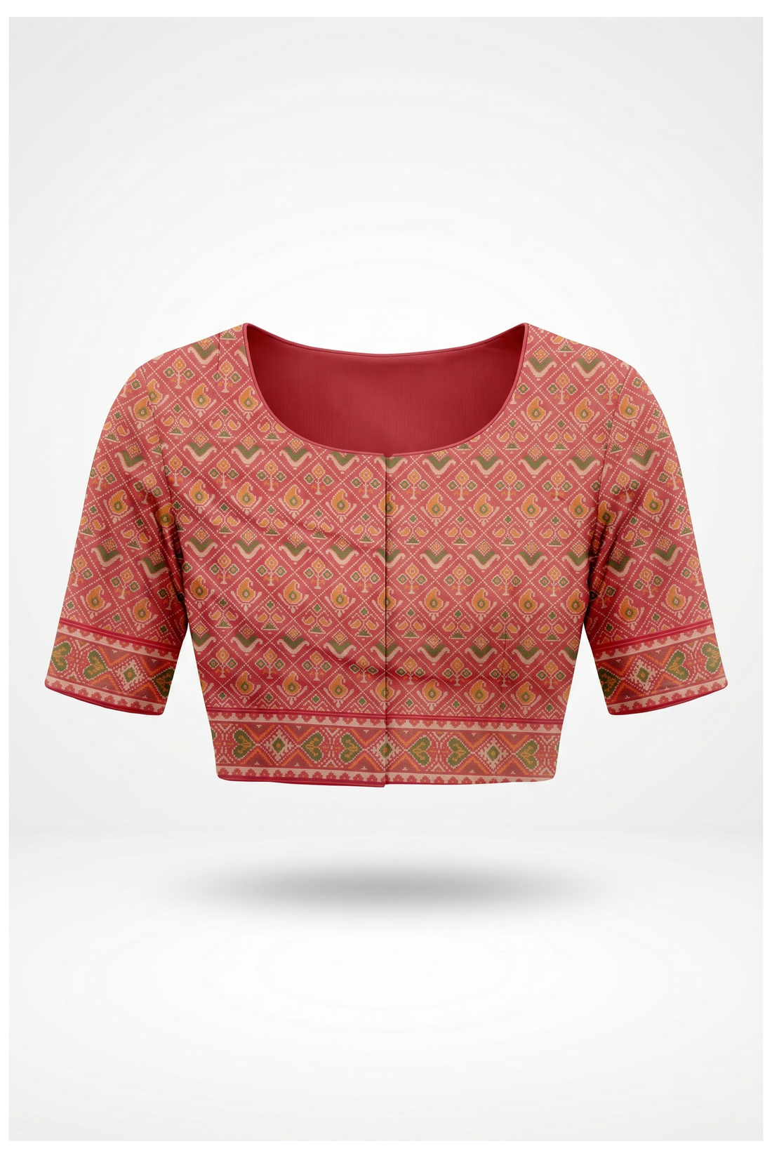 Ruby Red Patola Saree With Weaving