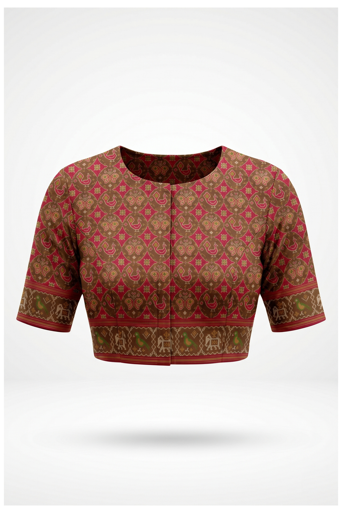 Rust Patola Saree With Weaving
