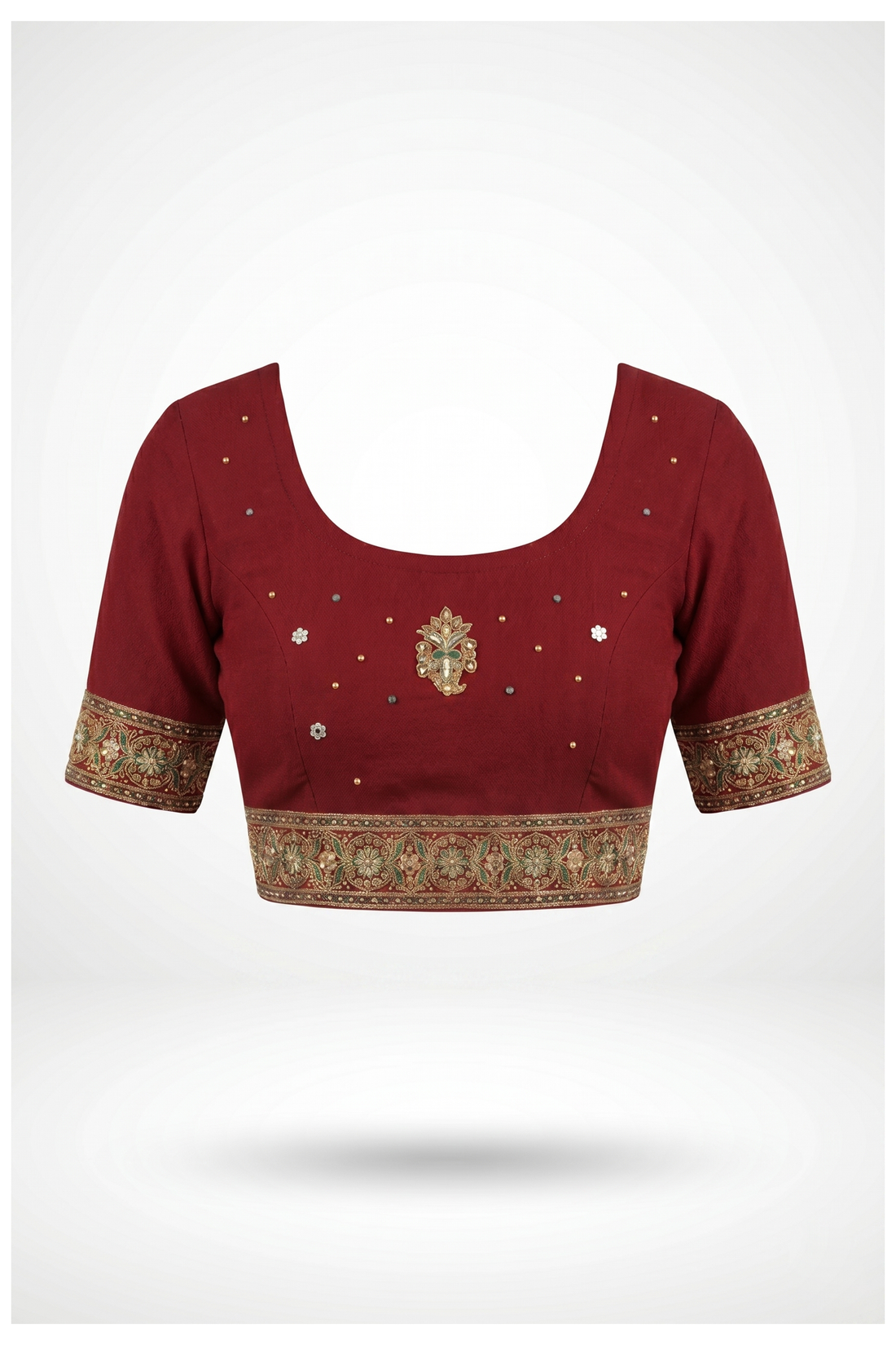 Maroon Gajji Silk Gharchola Wedding Saree