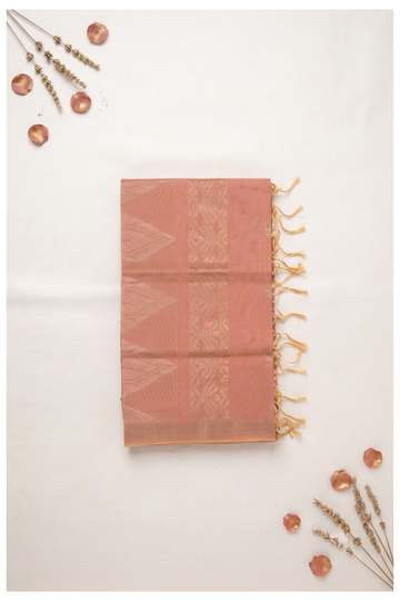 Peach Banarasi Art Silk Saree For Wedding & Party