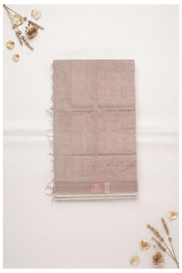 Taupe Cotton Saree For Wedding And Party Wear