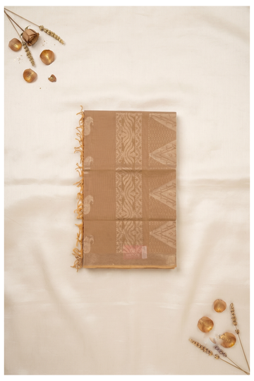 Camel Brown Cotton Wedding & Party Wear Saree
