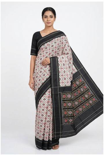 Ivory Patola Pure Silk Party Wear Saree