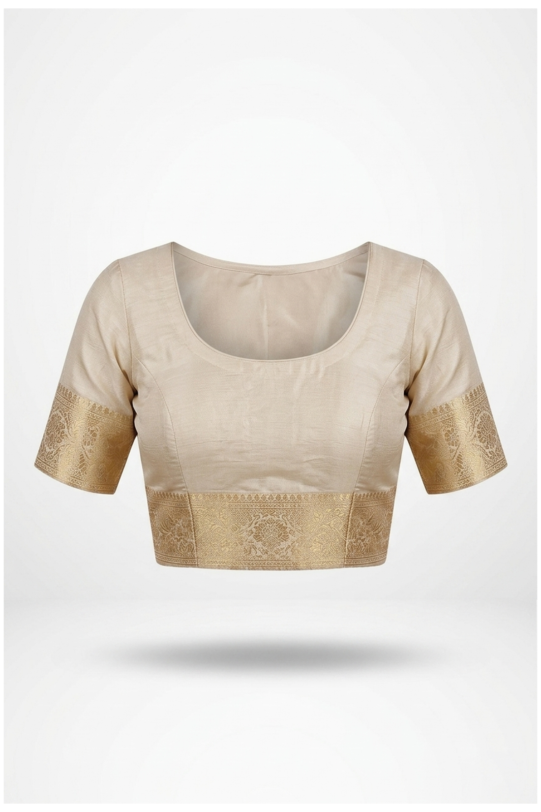 Ivory Pure South Silk Saree With Jaal Weaving