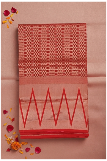 Scarlet Red Pure Silk South Wedding Saree