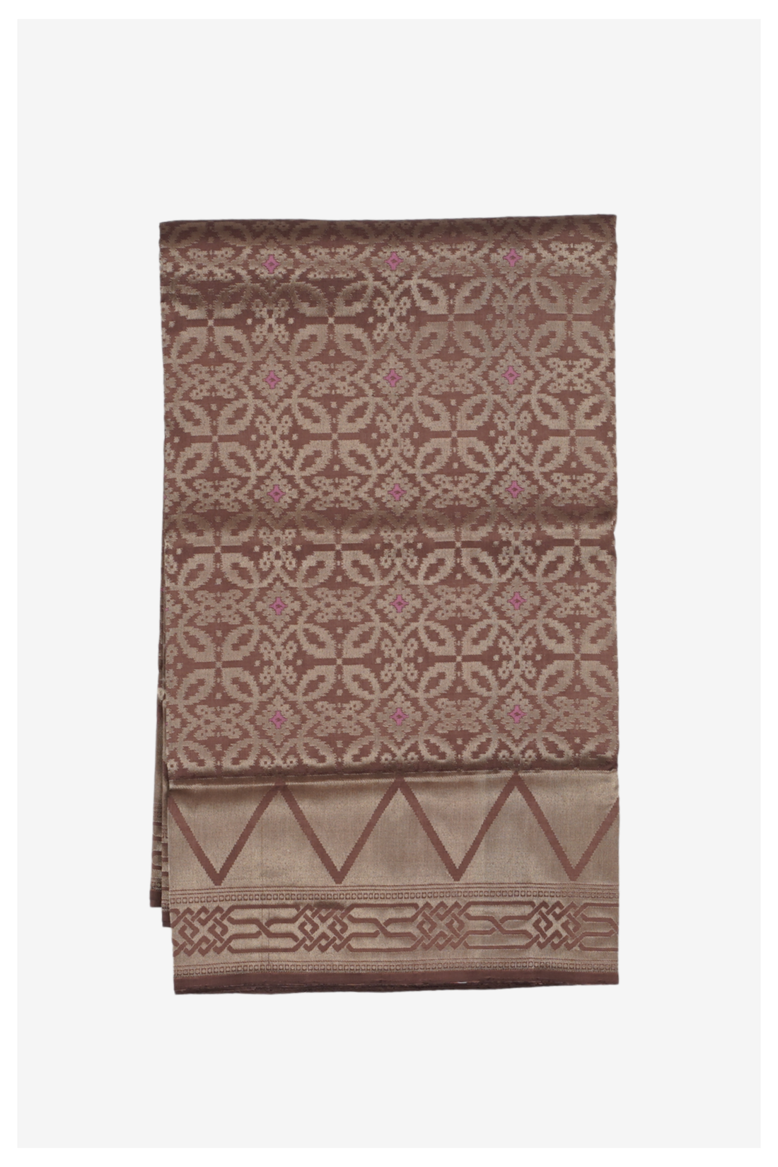 Bronze Brown Pure Silk South Wedding & Party Wear Saree
