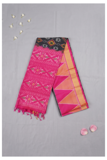 Rani Pink Patola Art Silk Wedding & Party Wear Saree