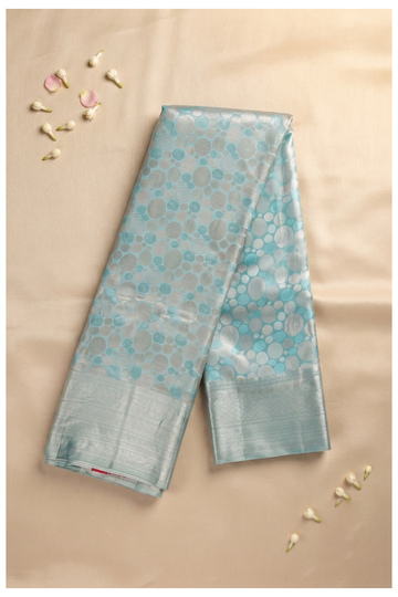 Aqua Blue South Pure Tissue Silk Wedding & Party Wear Saree