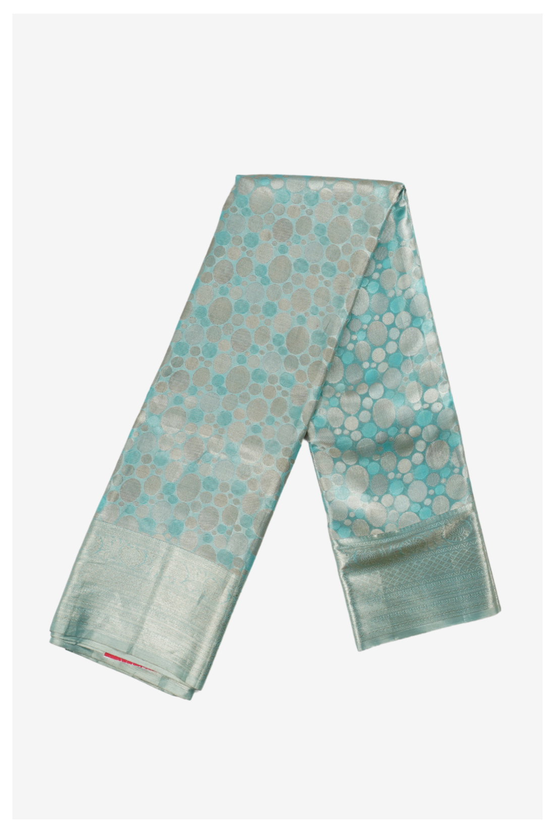 Aqua Blue South Pure Tissue Silk Wedding & Party Wear Saree