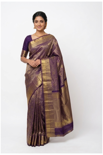 Wine Pure South Silk Wedding & Party Saree