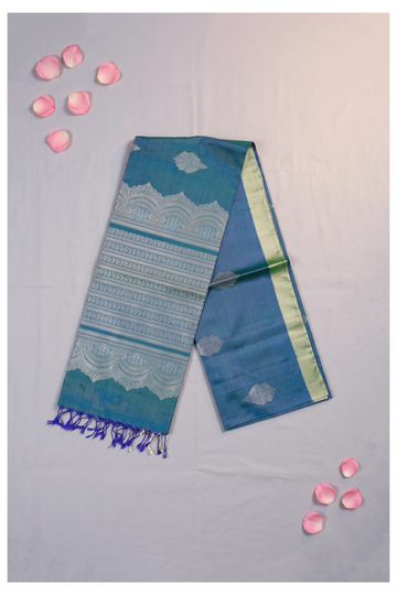 Peacock Blue Pure Silk Banarasi Wedding And Party Wear Saree