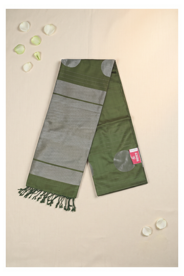 Olive Green Pure Silk Banarasi Party Wear Saree