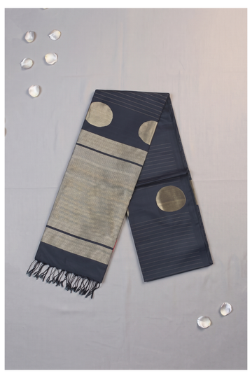 Navy Blue Banarasi Pure Silk Wedding & Party Wear Saree