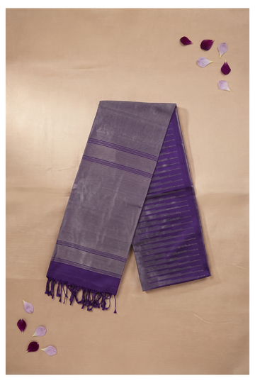 Violet Pure Silk Banarasi Wedding & Party Wear Saree