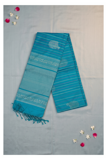 Teal Banarasi Pure Silk Wedding & Party Wear Saree