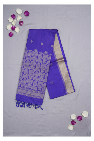Royal Blue Banarasi Pure Silk For Wedding & Party Wear