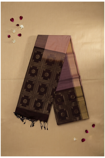 Premium Pure Silk Saree With Antique Zari Checks & Contrast Pallu