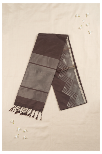 Chocolate Brown Banarasi Pure Silk Wedding Saree