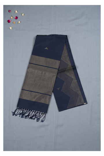 Navy Blue Banarasi Pure Silk Wedding & Party Wear Saree