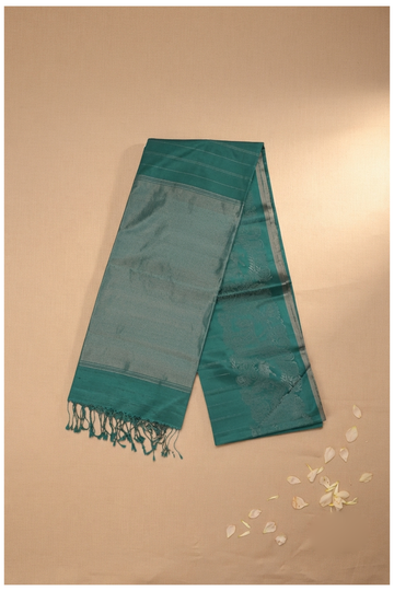 Premium Teal Green Pure Silk Zari Woven Saree