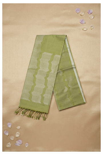 Pistachio Green Banarasi Pure Silk Wedding Party Wear Saree