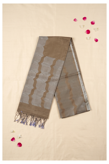 Khaki Banarasi Pure Silk Wedding & Party Wear Saree