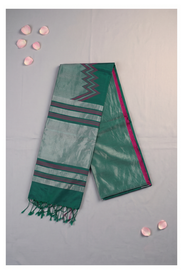Bottle Green Pure Silk South Silk Wedding Saree