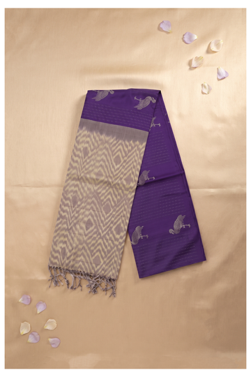 Deep Purple Banarasi Pure Silk Wedding Party Wear Saree