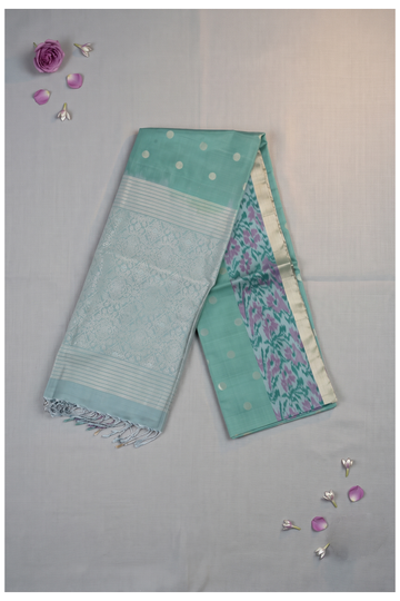 Sea Green Pure Silk Banarasi Wedding Party Wear Saree