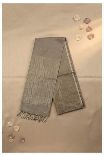 Taupe Banarasi Pure Silk Wedding Saree