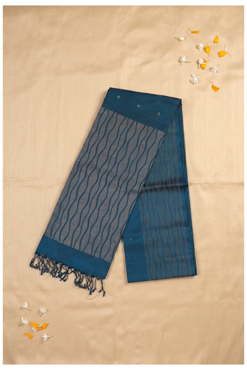 Deep Teal Pure Silk Banarasi Wedding & Party Wear Saree