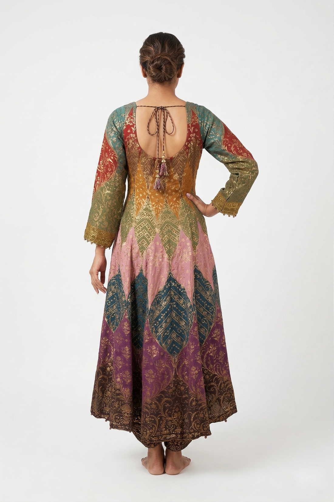 Multicolor Banarasi Inspired Silk Kurta Set With Dupatta