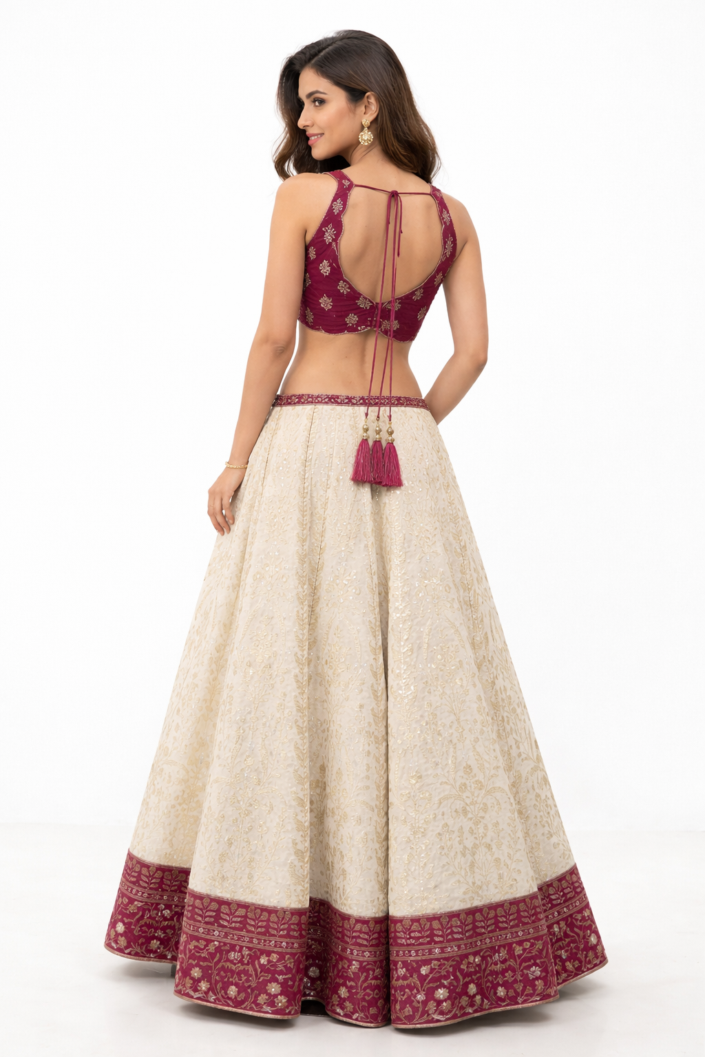 IVORY-MAGENTA LEHENGA CHOLI