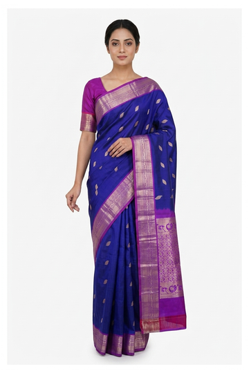 Royal Blue Pure South Silk Wedding & Party Wear Saree