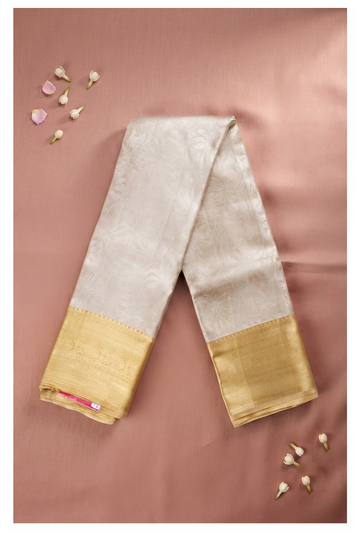 Champagne South Silk Tissue & Pure Silk Wedding & Party Wear Saree
