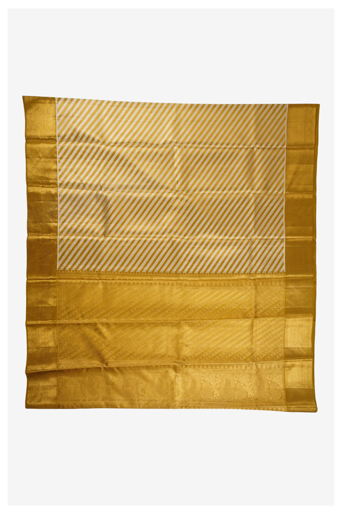 Golden Yellow Pure Silk South Saree For Wedding & Parties