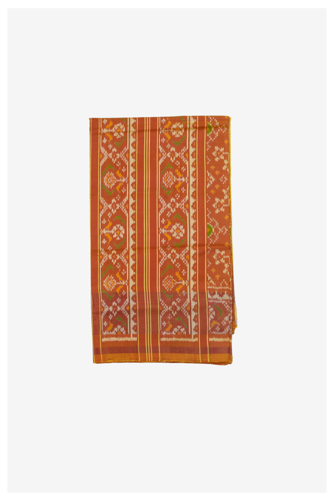 Premium Orange Patola Inspired Pure Silk Saree