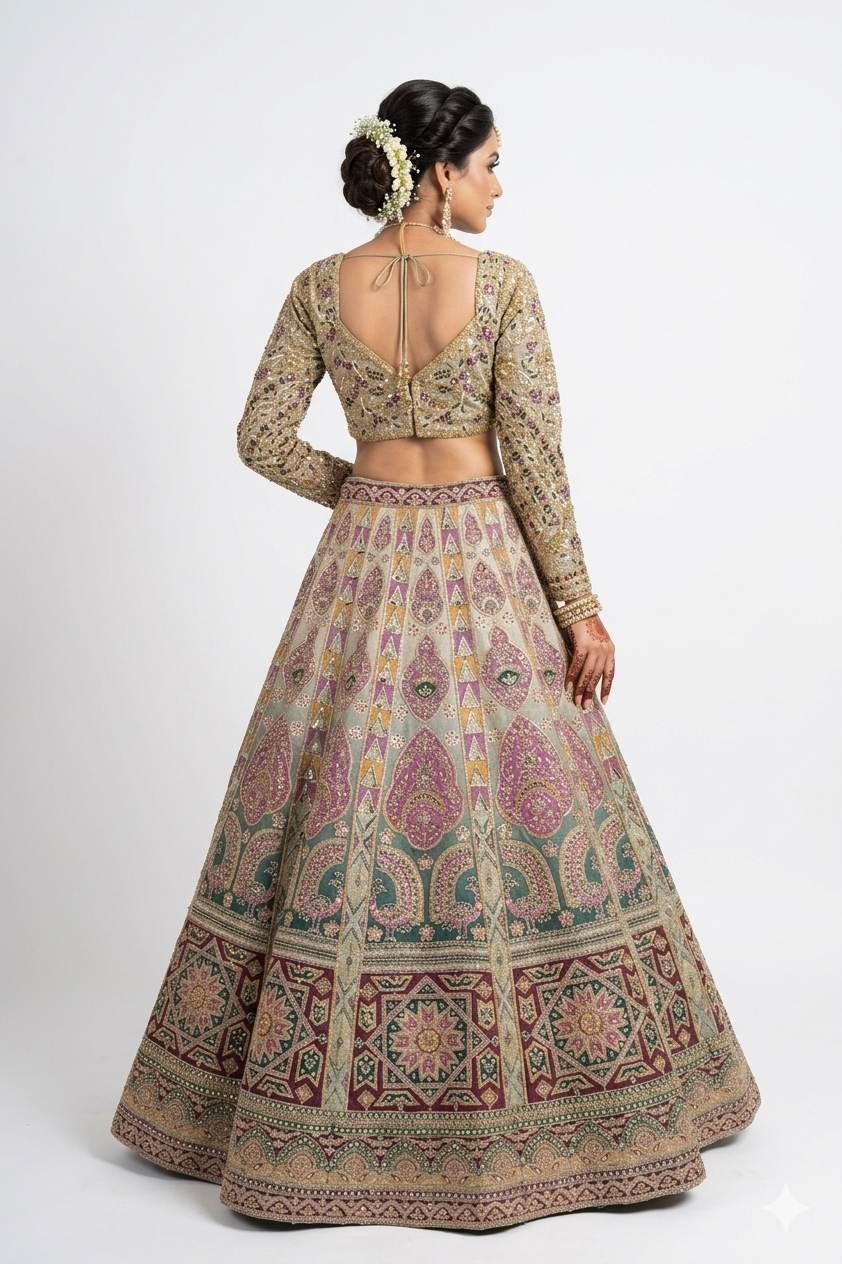 AQUA-CADET BLUE LEHENGA CHOLI
