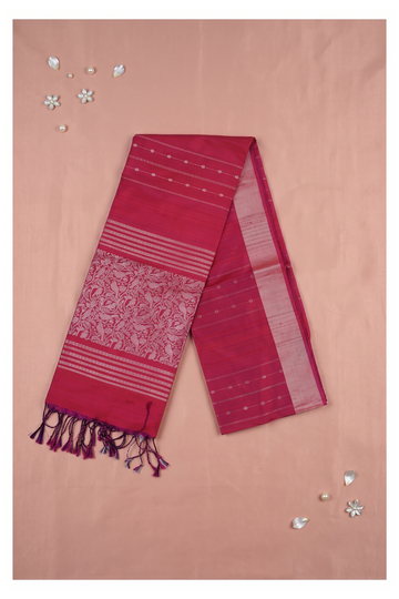 Maroon Pure Silk South Saree For Wedding & Party Wear