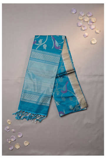 Teal Banarasi Pure Silk Wedding Saree